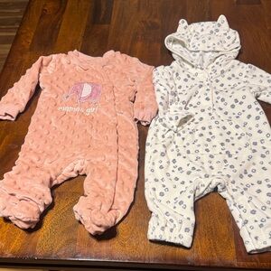 Baby Girl Elephant and Bear Onesies